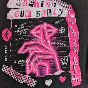 Machine Gun Kelly It's Complicated FINGERS LIPS NEON Size Large & Small